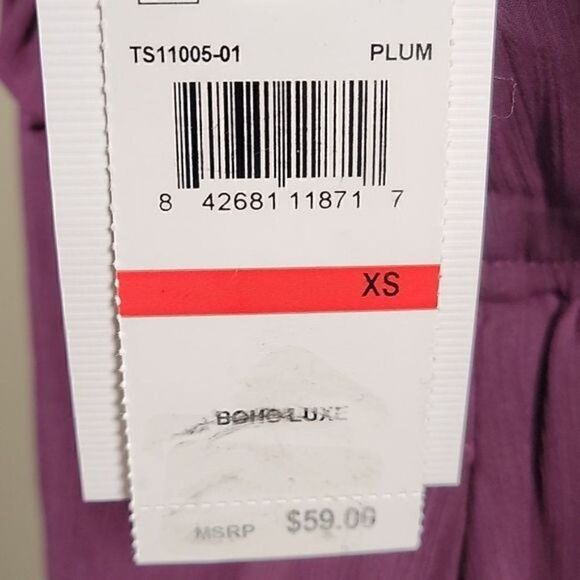 Q & A Los Angeles Pleated Plum Blouse Sz XS - Picture 9 of 11